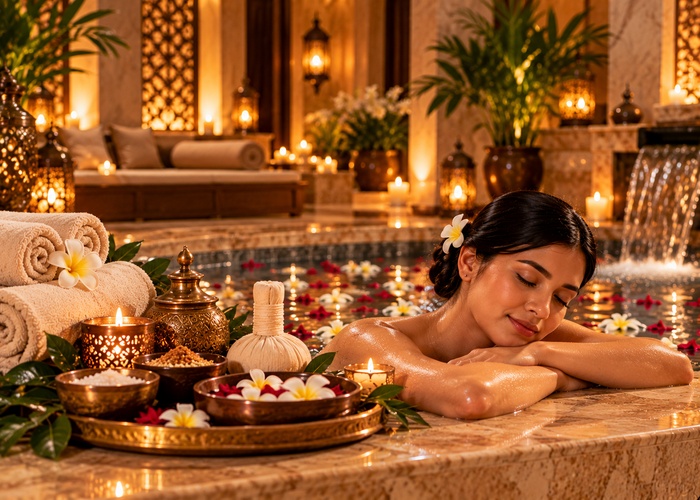Luxurious Candlelit Spa Retreat